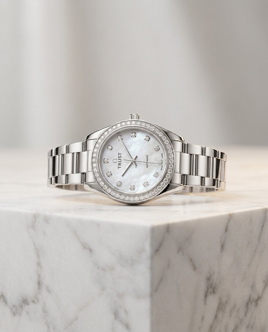 Crystal-Accented Bracelet Watch