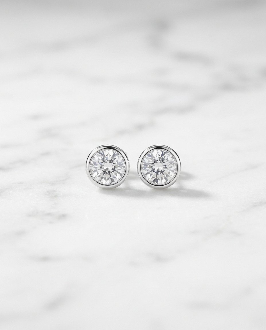 Sterling Silver Cubic Zirconia Stud Earrings
