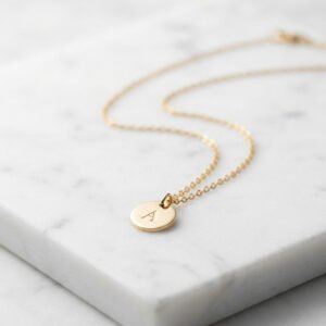 Personalized Initial Disc Necklace