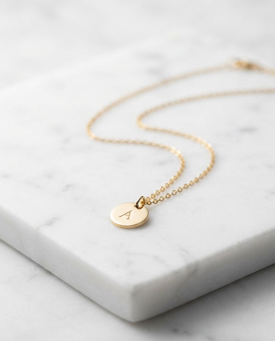 Personalized Initial Disc Necklace