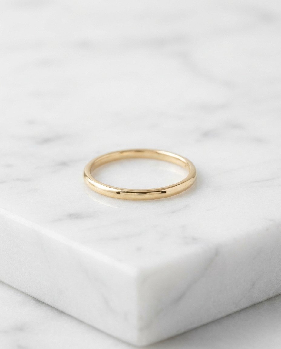 Stackable Thin Band Ring in Gold