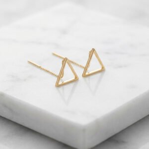 Geometric Triangle Threader Earrings