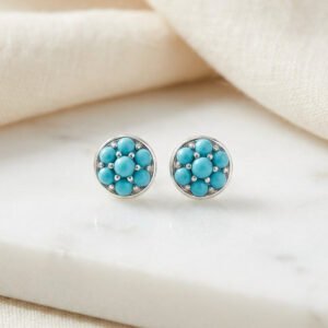 Turquoise Cluster Stud Earrings